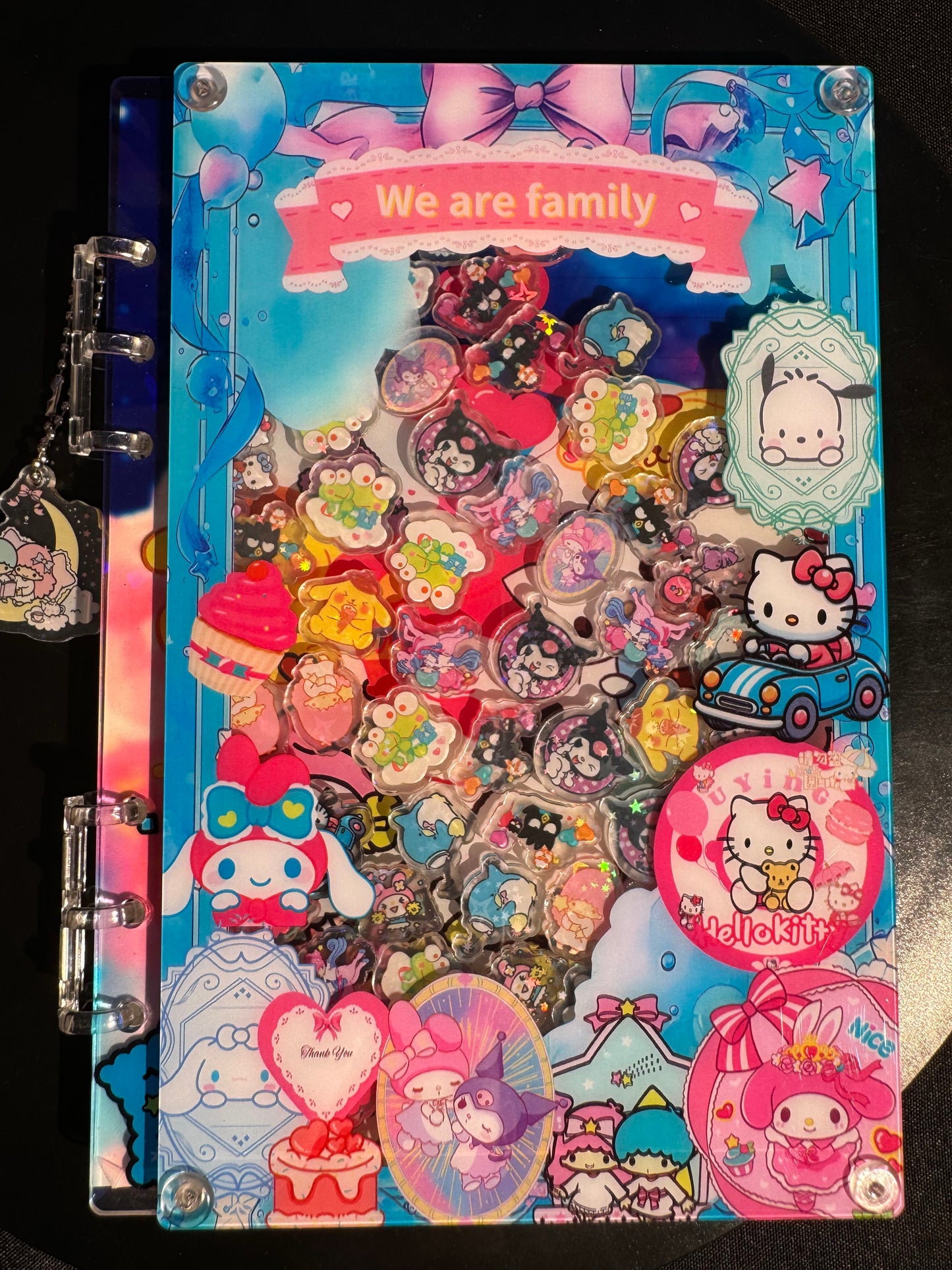 Sanrio family A5 shaker notebook diy craft notebook