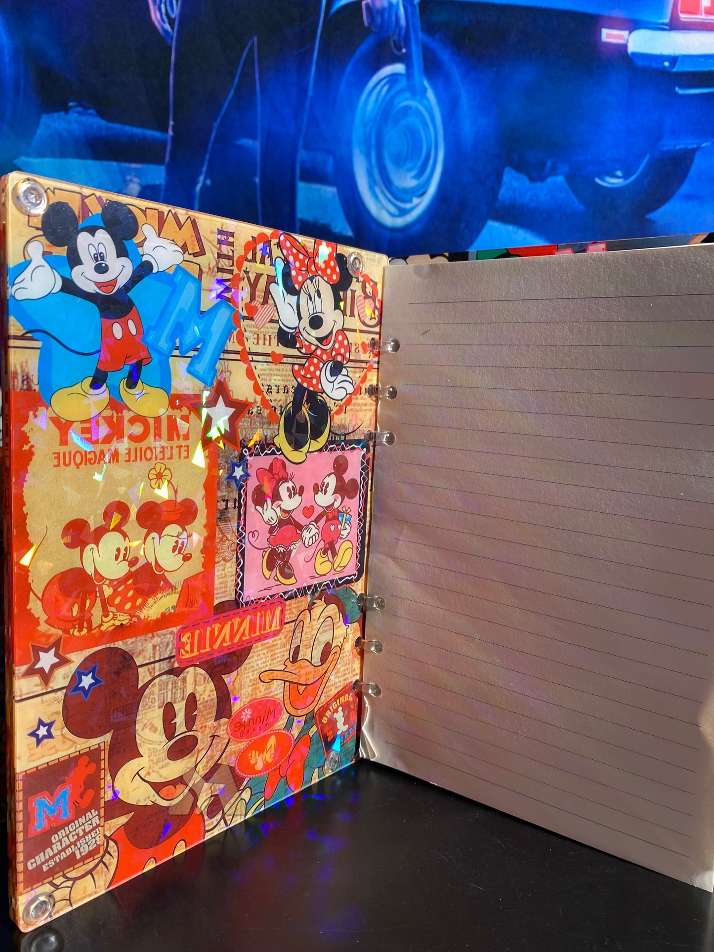 Mickey Mouse A5 A7 shaker notebook diy craft notebook