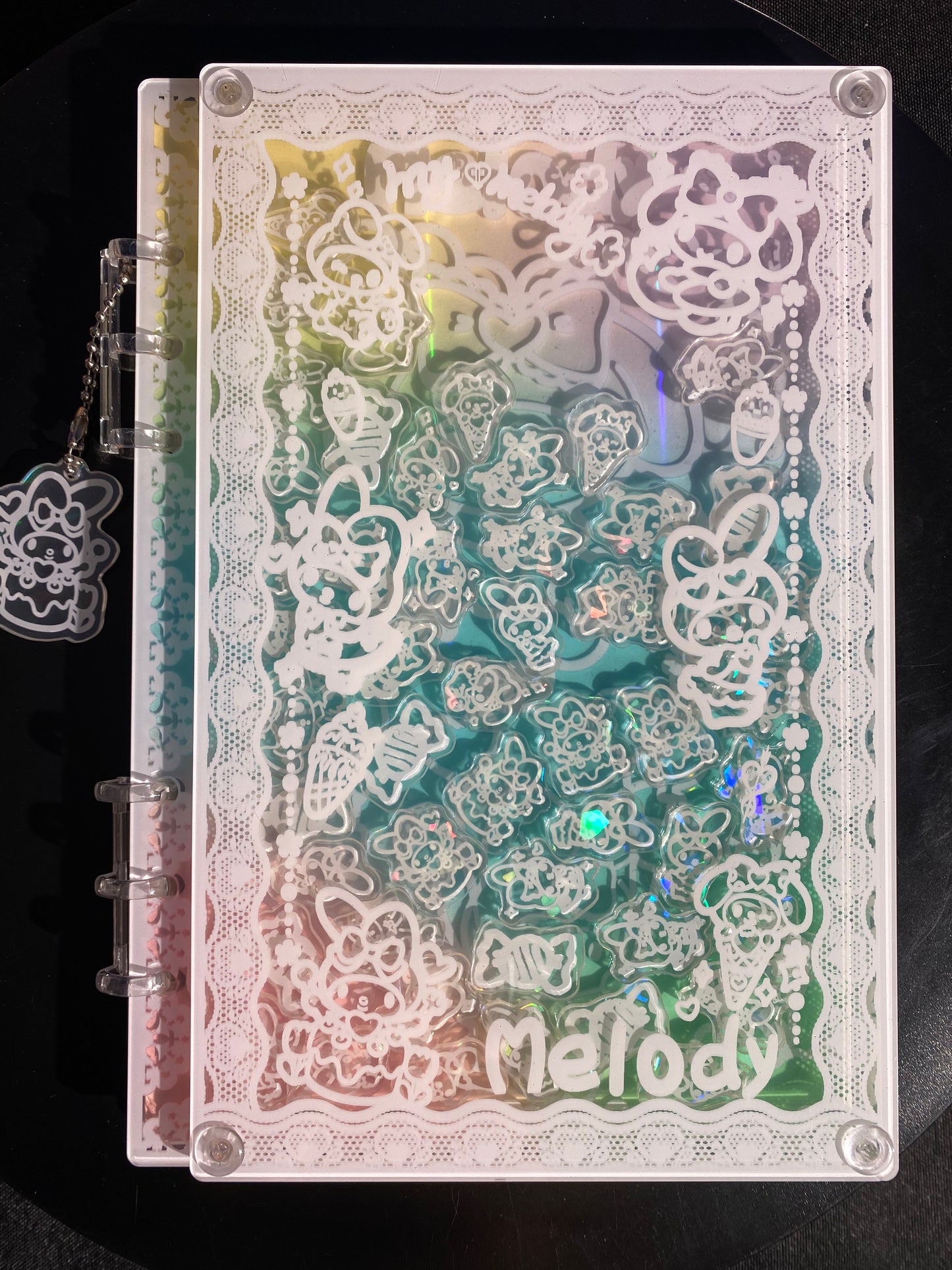 My Melody A5 shaker notebook diy craft notebook