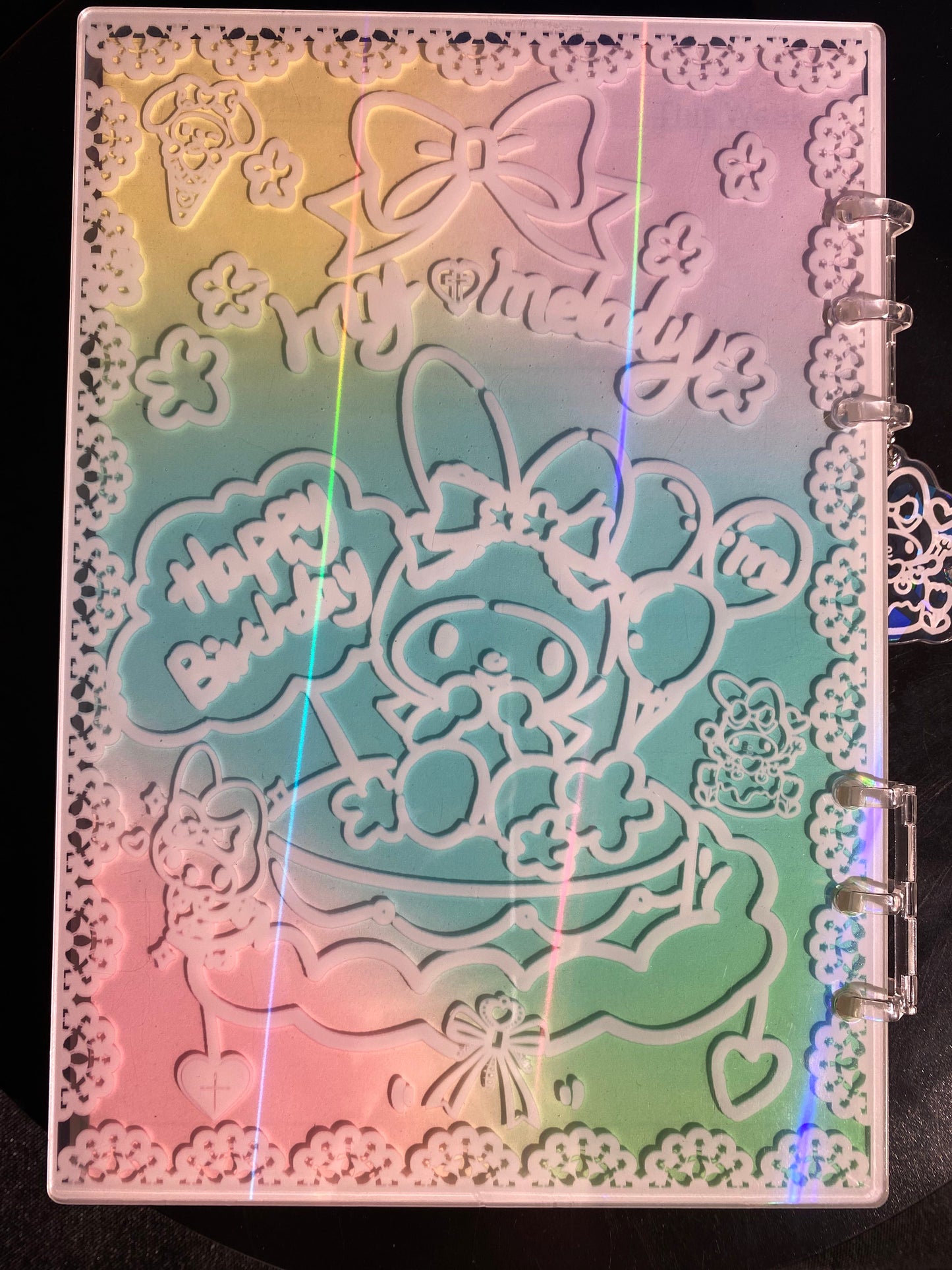 My Melody A5 shaker notebook diy craft notebook