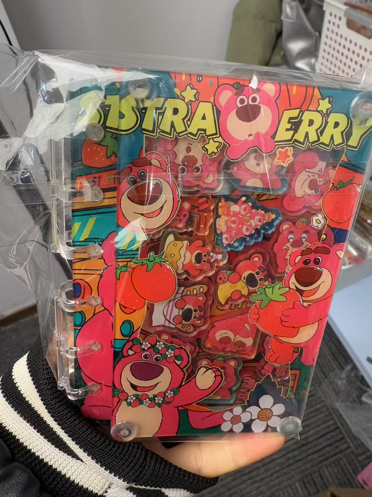 Strawberry Bear A7 shaker notebook diy craft notebook
