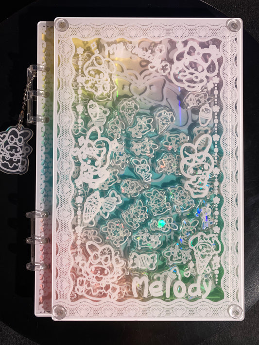My Melody A5 shaker notebook diy craft notebook