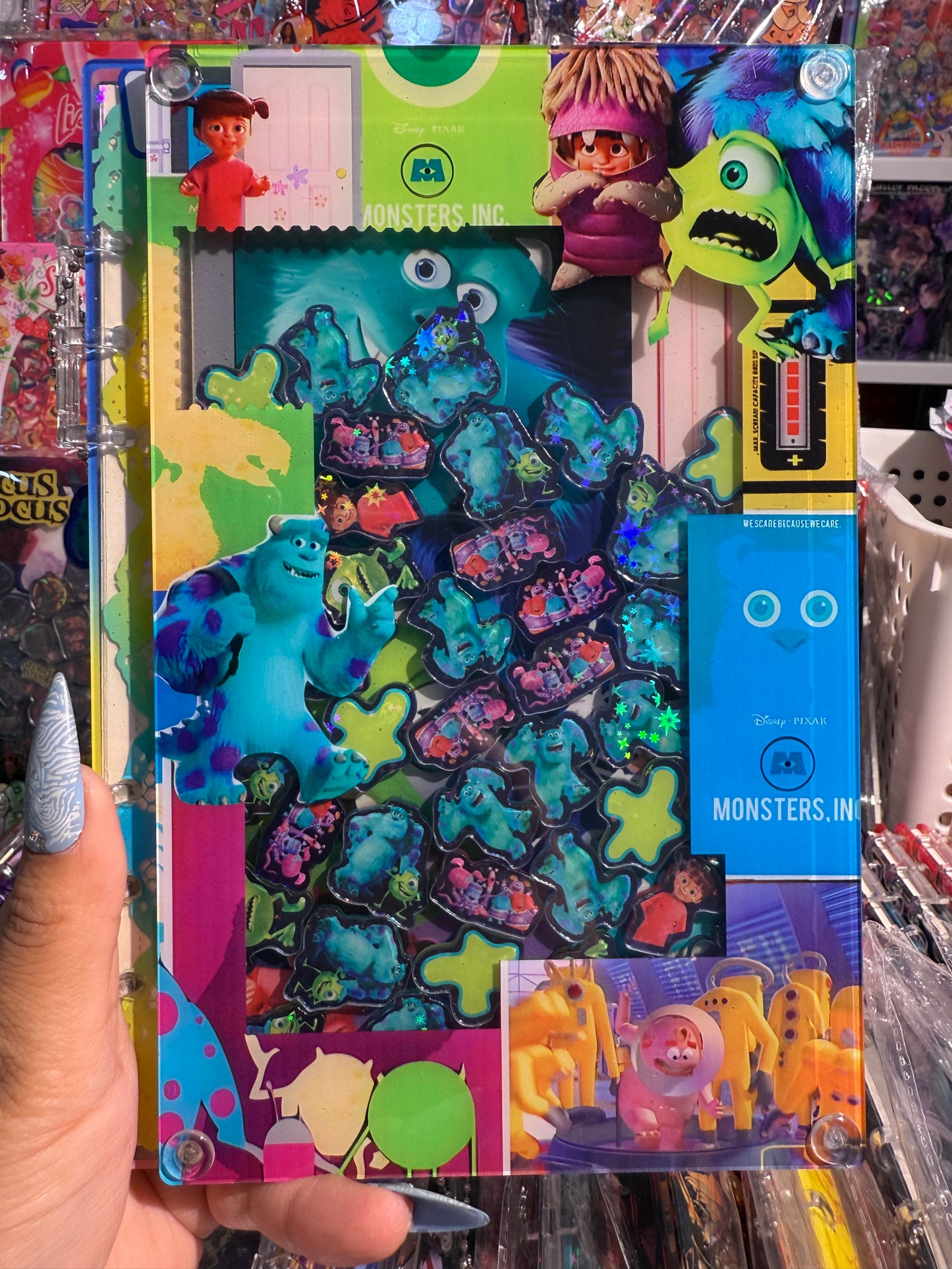 Monsters Inc. A5 shaker notebook diy craft notebook