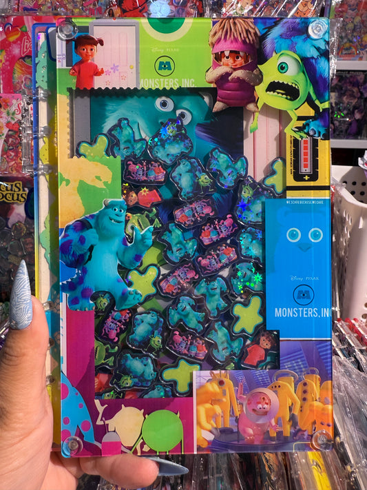 Monsters Inc. A5 shaker notebook diy craft notebook