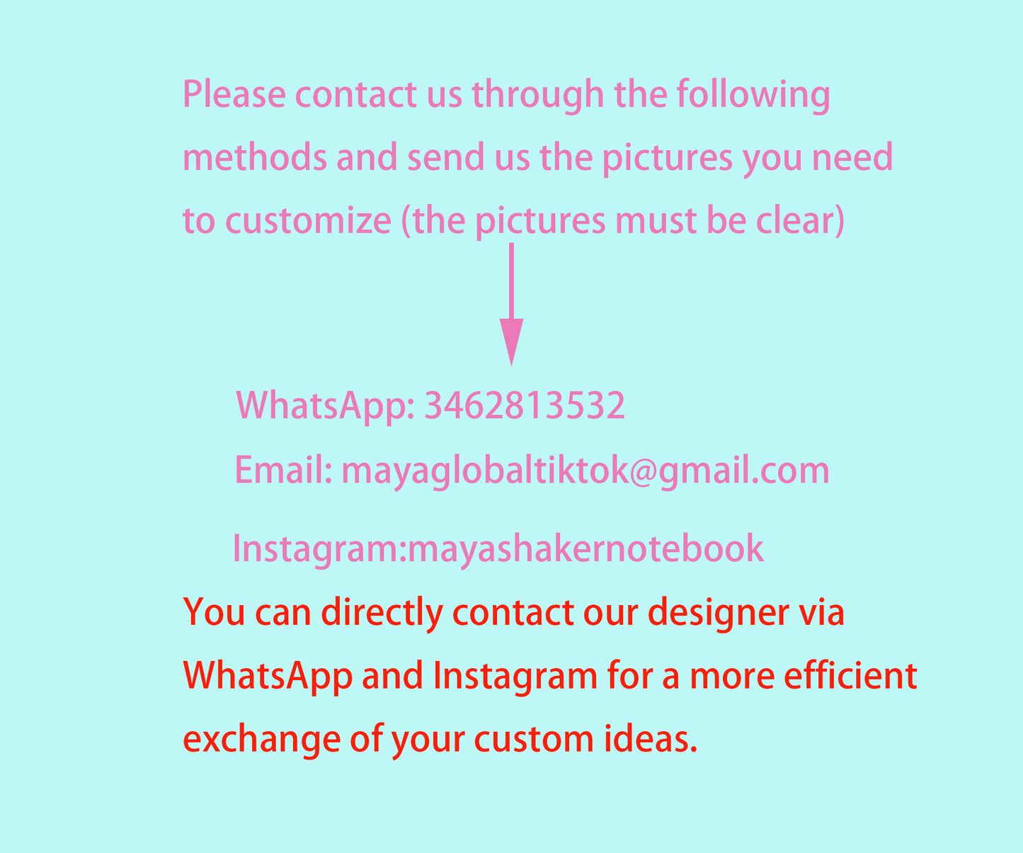 Customize notebook【Note: All customized orders are non-refundable and non-exchangeable】