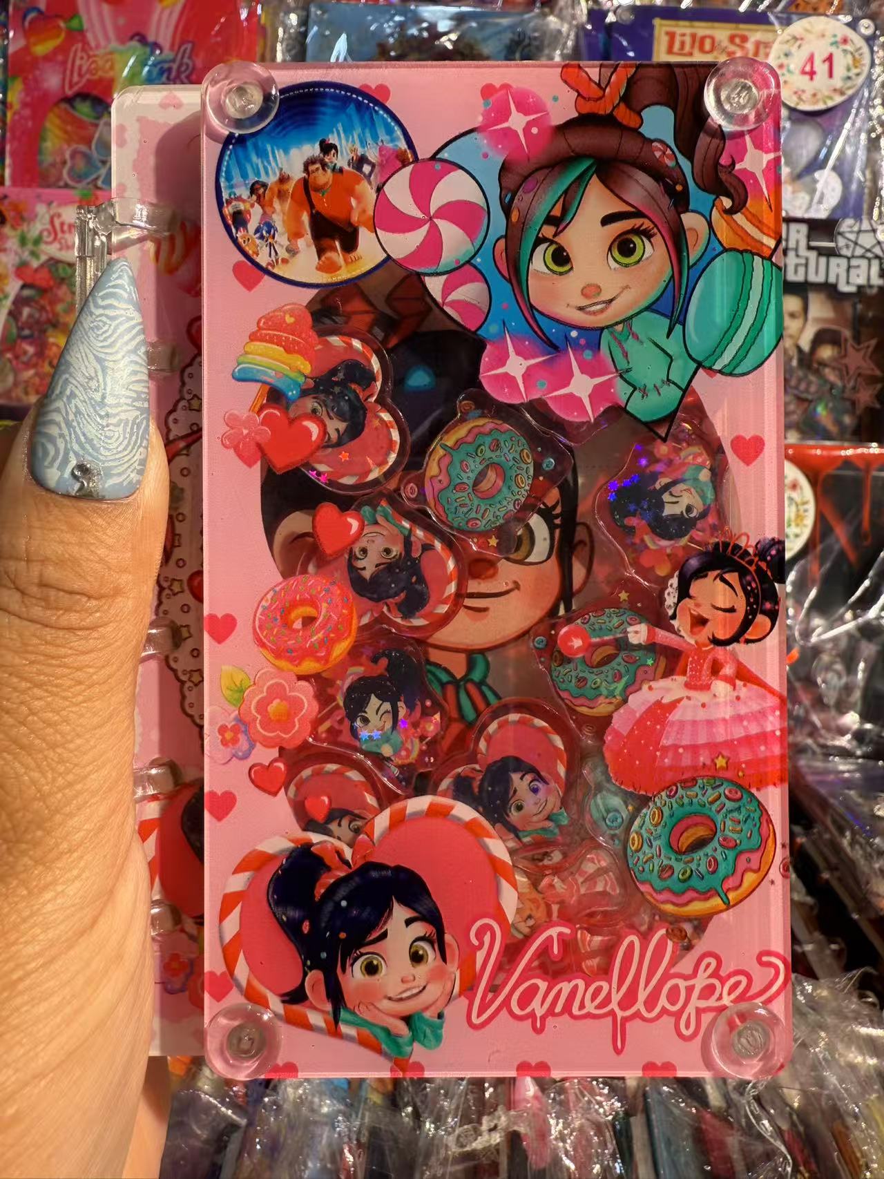 Princess Vanellope  A5、A7 shaker notebook diy craft notebook
