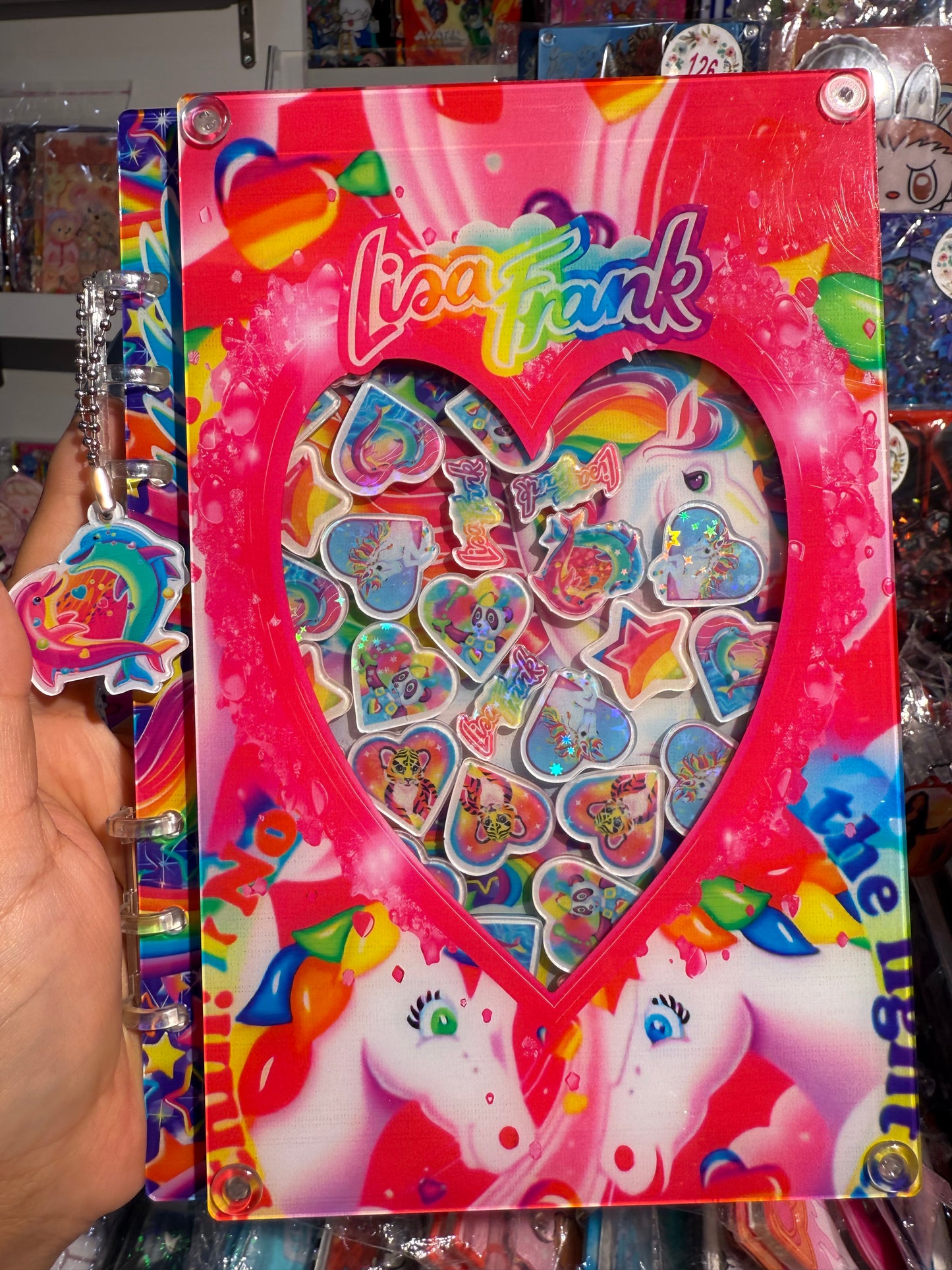 Lisa Frank A5 shaker notebook diy craft notebook