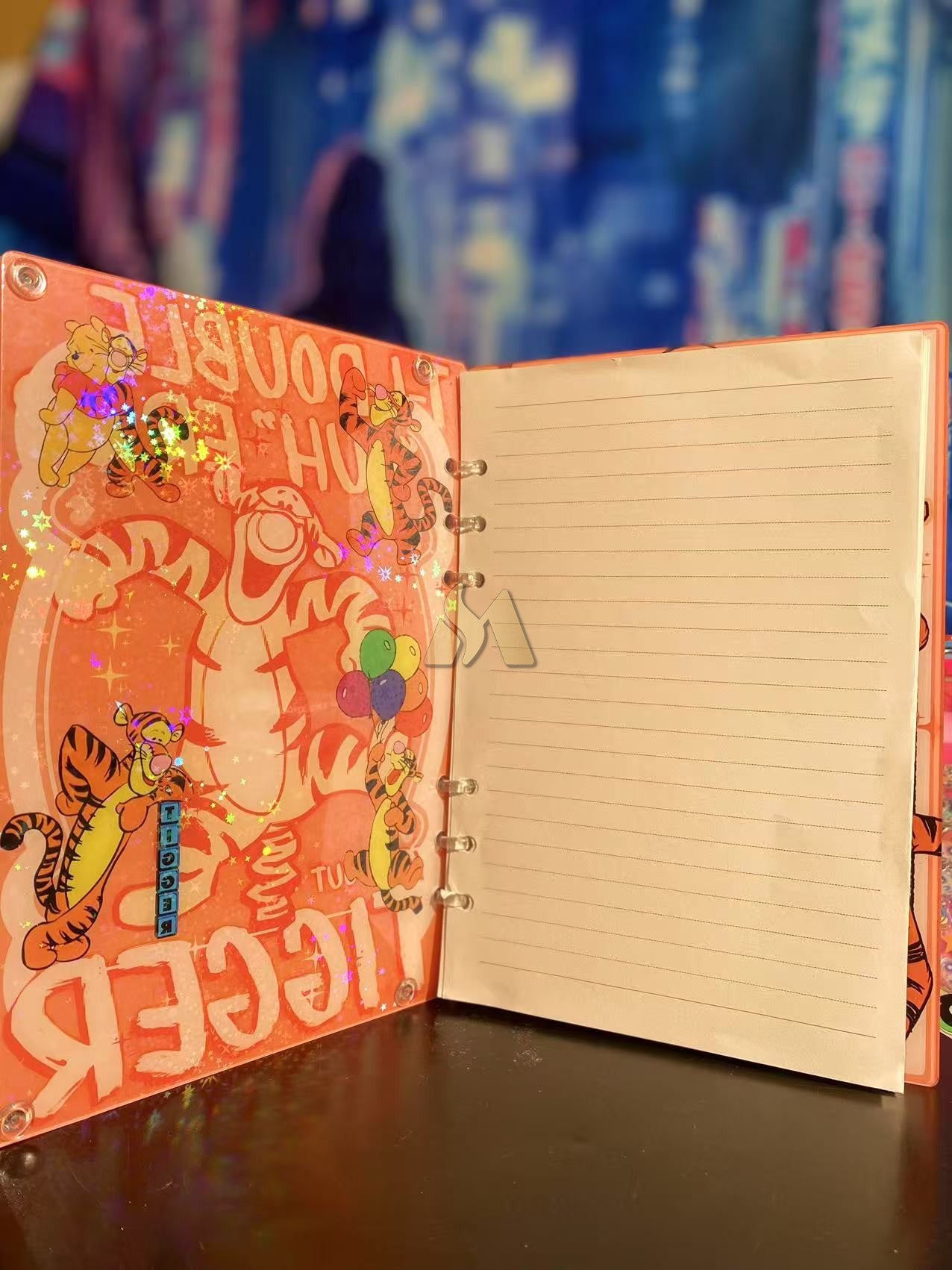 Jump jump tigger A5 shaker notebook diy craft notebook