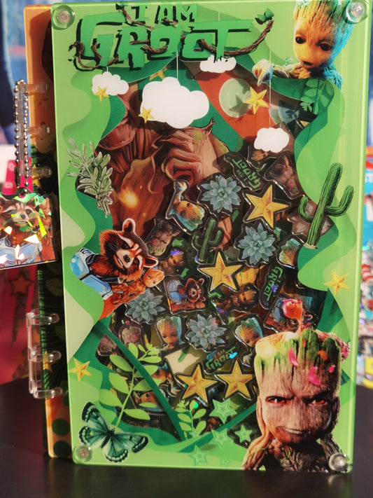 Groot A5 shaker notebook diy craft notebook