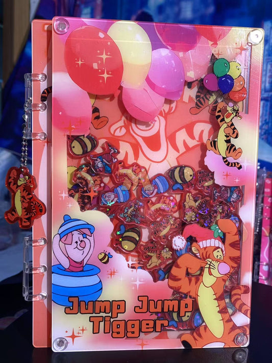 Jump jump tigger A5 shaker notebook diy craft notebook