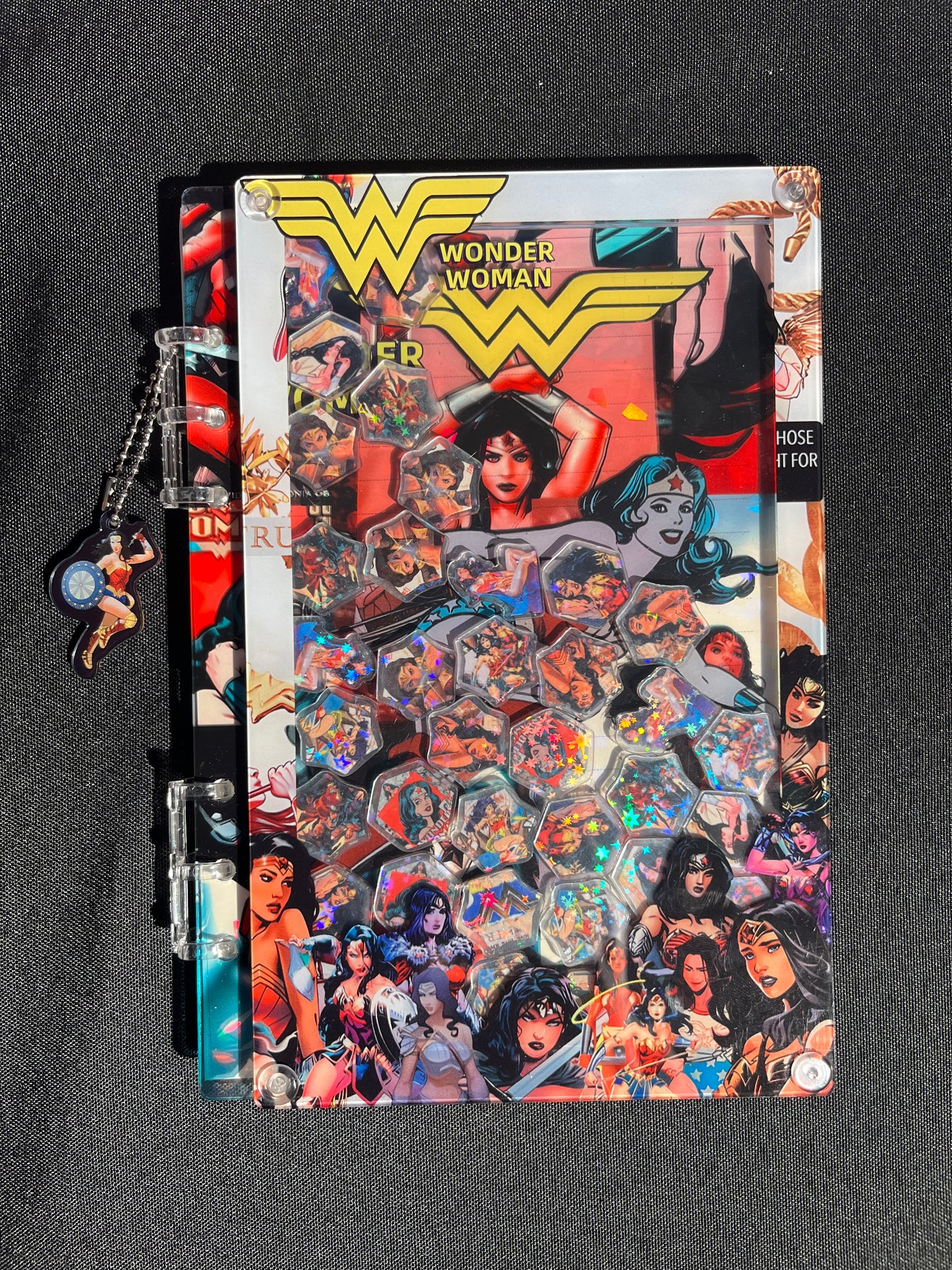 Wonder woman A5 shaker notebook diy craft notebook