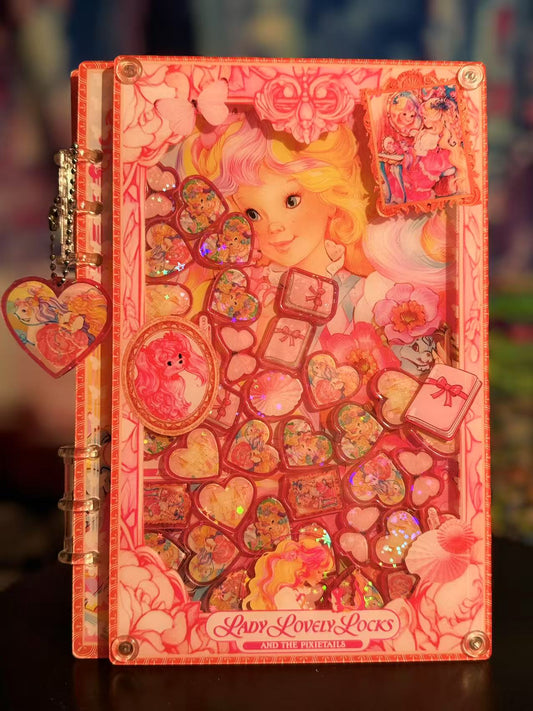 Lady Lovely Locks A5 shaker notebook diy craft notebook